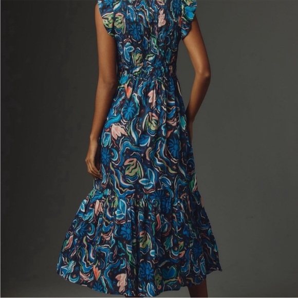 Anthropologie Blue Multicolor Midi Dress - Picture 16 of 16